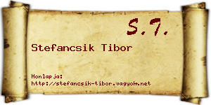 Stefancsik Tibor névjegykártya